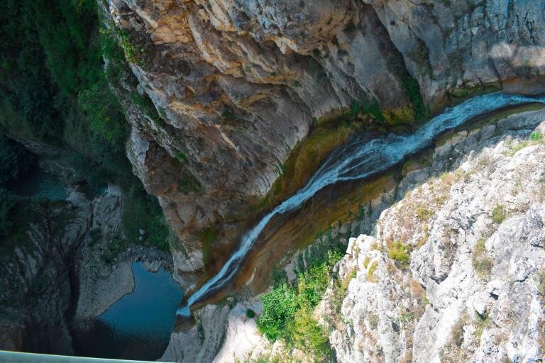 Canyon waterfall from above